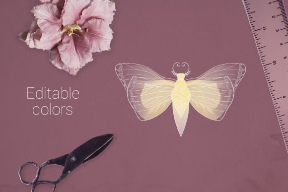 Beautiful Moth Vector Element for Embroidery Projects