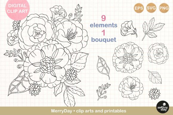 Flower Bouquet Drawing Line Art Review: A Versatile Embroidery Design for Real Projects