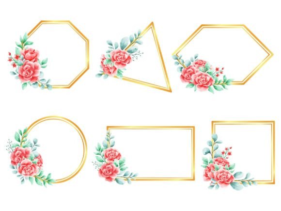 Flower Frame Watercolor: A Delicate Embroidery Design for Elegant Projects