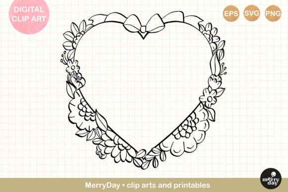 Flower Heart Frame Line Art: A Designer’s Perspective