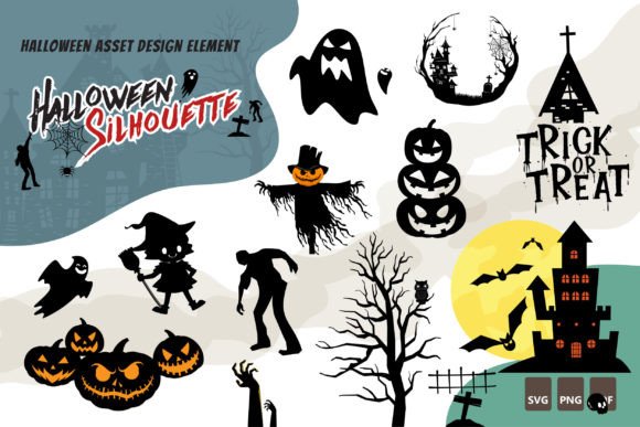 Halloween Silhouette SVG, PNG Element Review: A Versatile Design for Real Projects