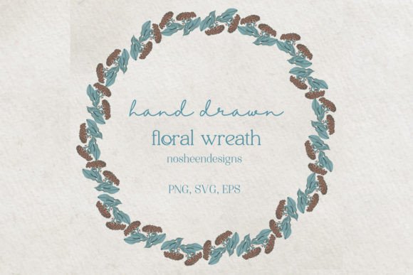 Hand Drawn Flower Botanical Wreath Review for Real Projects