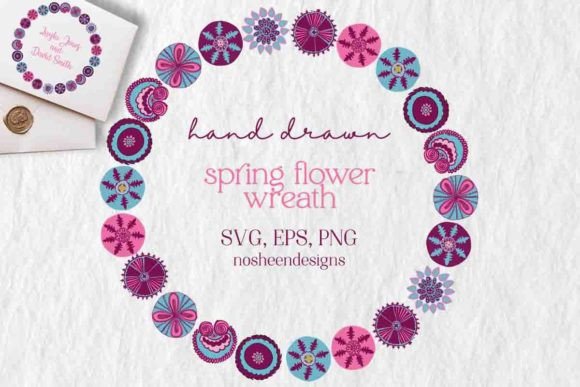 Hand Drawn Spring Geometric Wreath Review for Real Projects