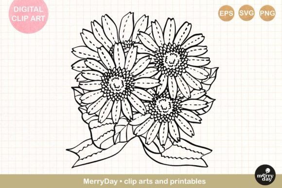 Round Flower Bouquet Line Art No.3 Review: A Versatile Design for Real Projects