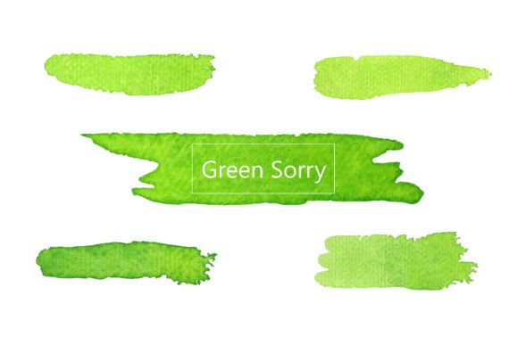 Set of Green Banners Stroke Backgrounds for Embroidery