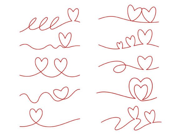 Valentine Heart Line Illustration Review for Embroidery Projects